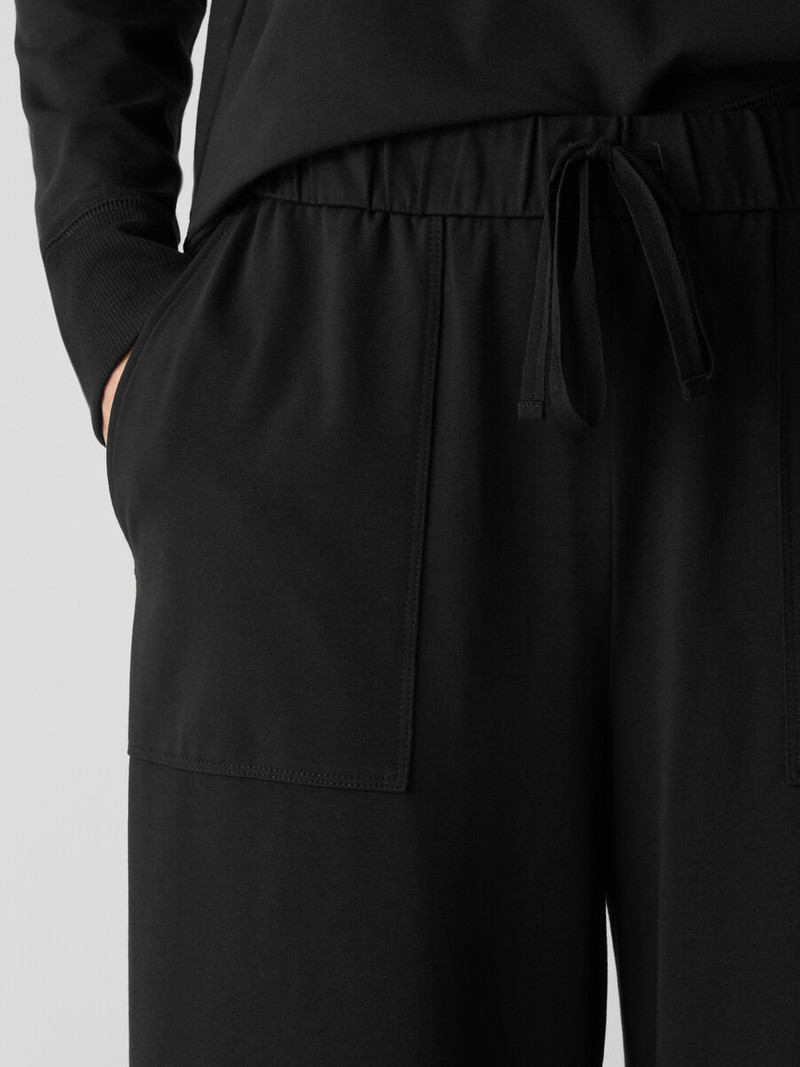 Pima Cotton Stretch Jersey Wide-Leg Pant 5