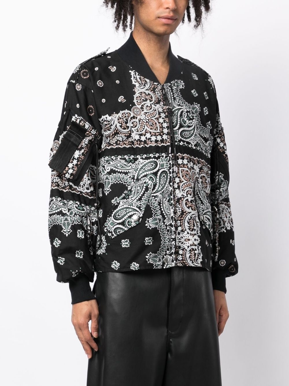 bandana-print cotton bomber jacket - 3