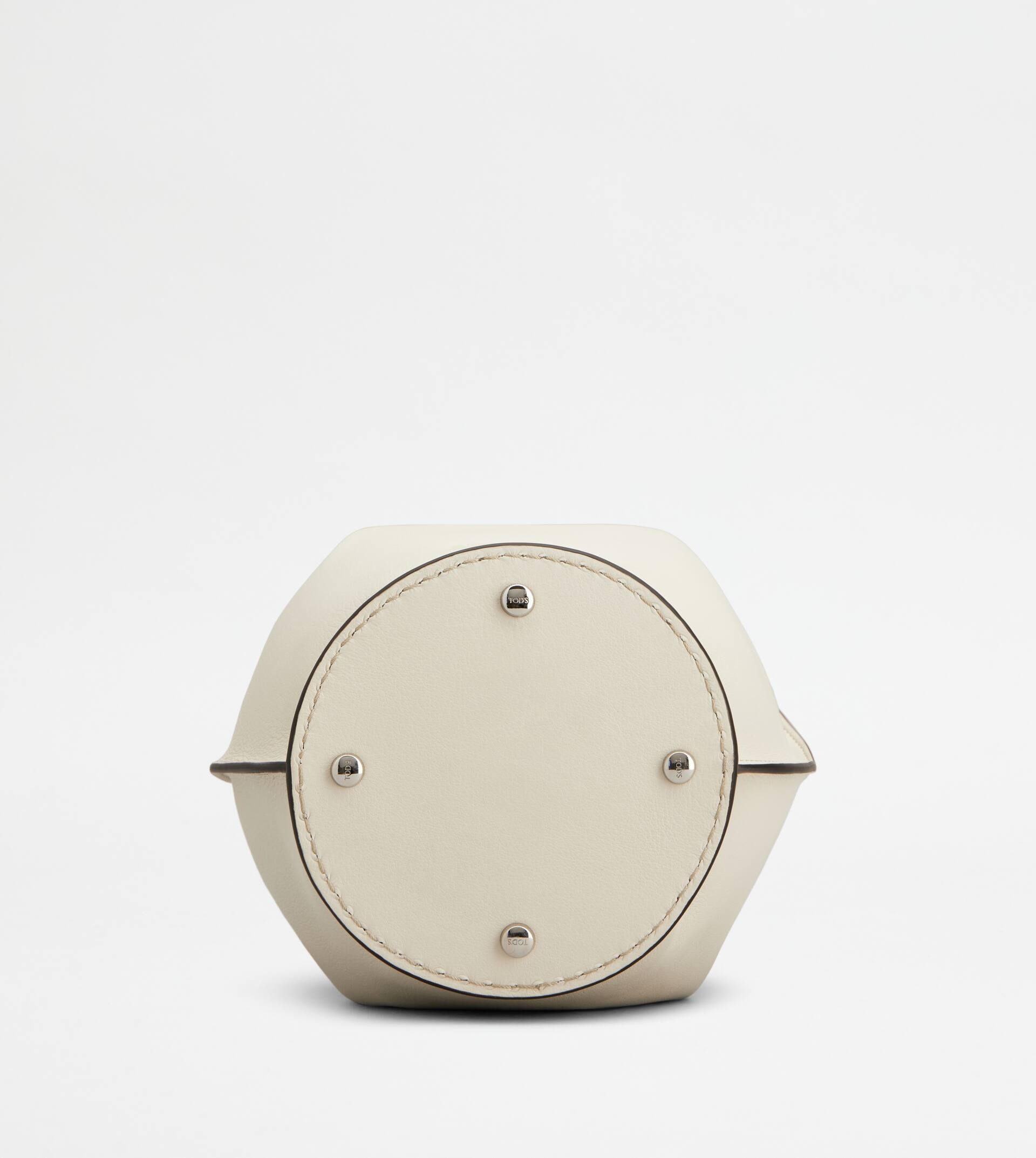 BUCKET BAG IN LEATHER MINI - WHITE - 3