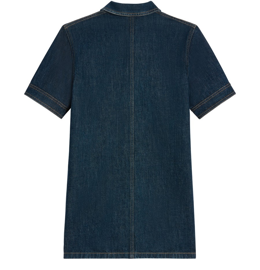 Mini workwear dress in rinsed wash denim - 2