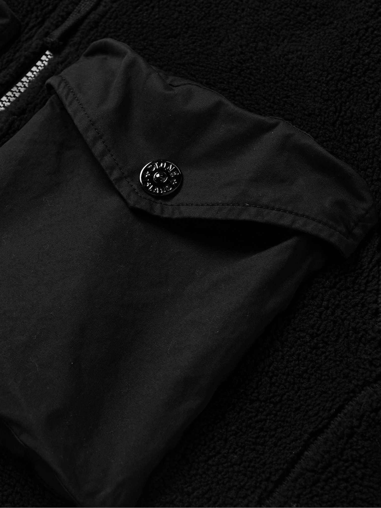 Logo-Appliquéd Shell-Trimmed Fleece Hooded Jacket - 3