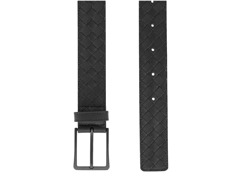 Bottega Veneta Bottega Veneta Intrecciato Leather Belt Nero outlook