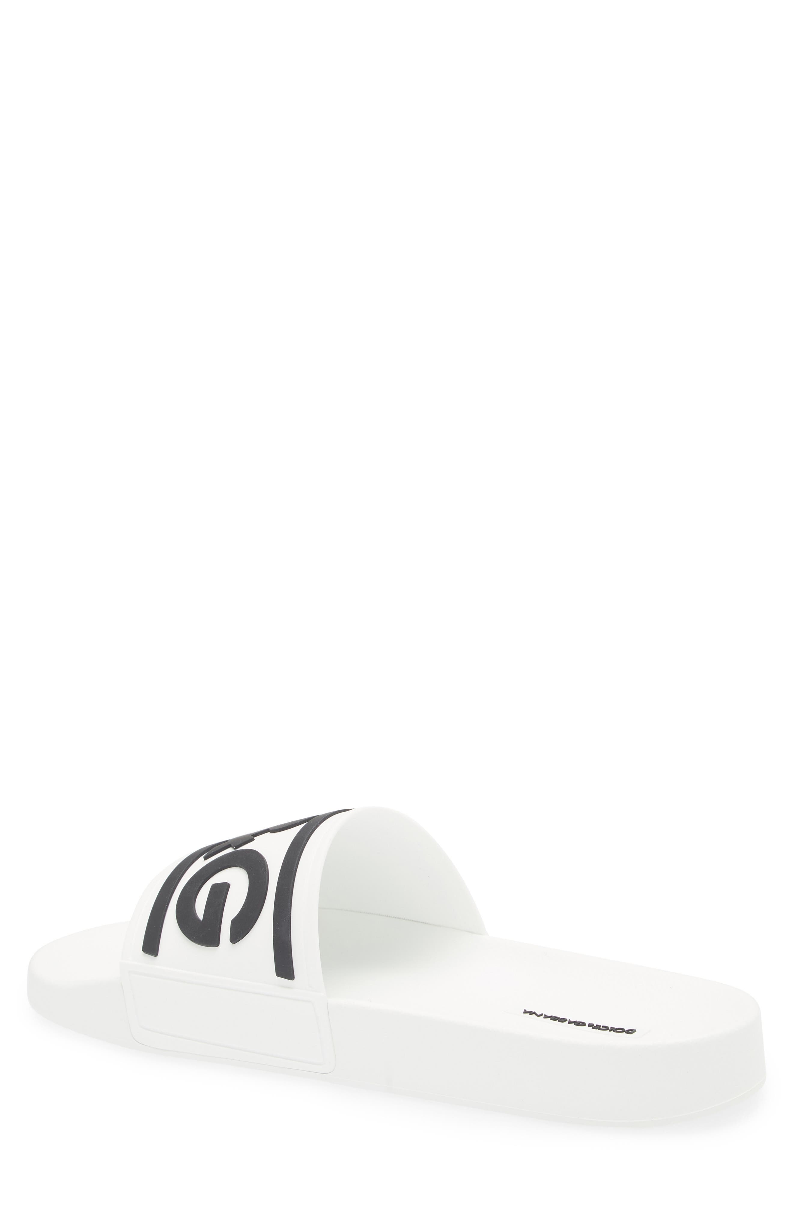 Dolce&Gabbana Logo Embossed Sport Slide in 89697 White/Black at Nordstrom - 2