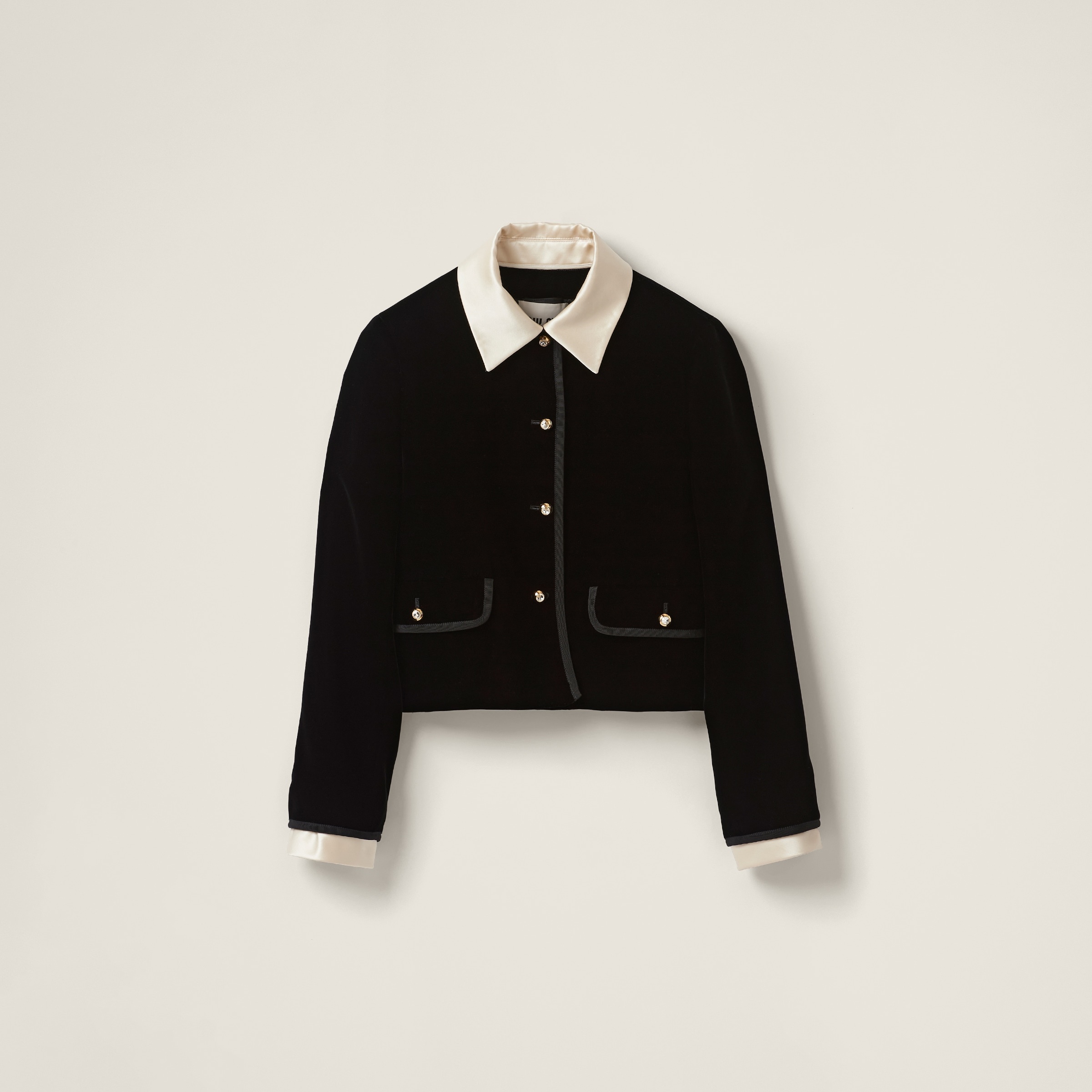 Single-breasted velvet jacket - 1