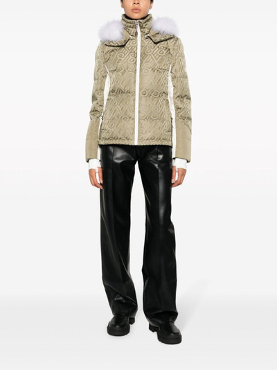 Yves Salomon shearling-trim flocked canvas jacket outlook