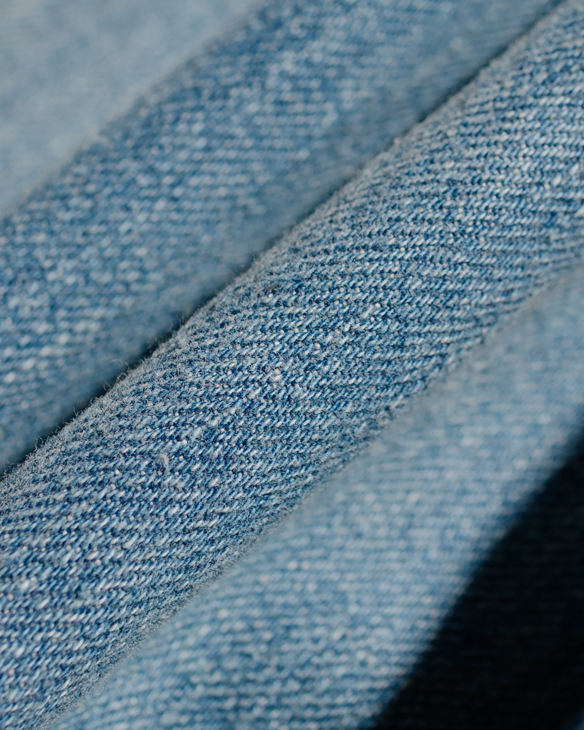 Selvedge Faded Light Denim Wide Pants Light Indigo - 6