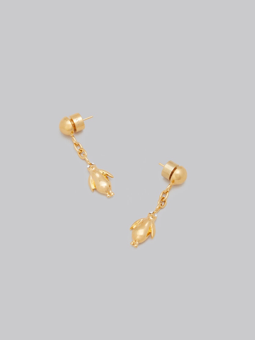 GOLD PENGUIN DROP EARRINGS - 3