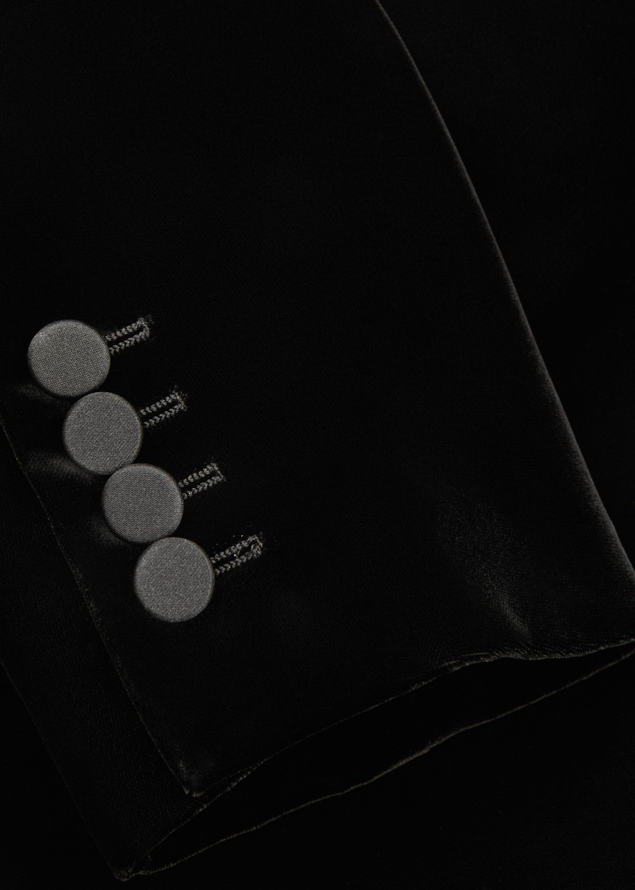 Single-breasted velvet blazer - 5