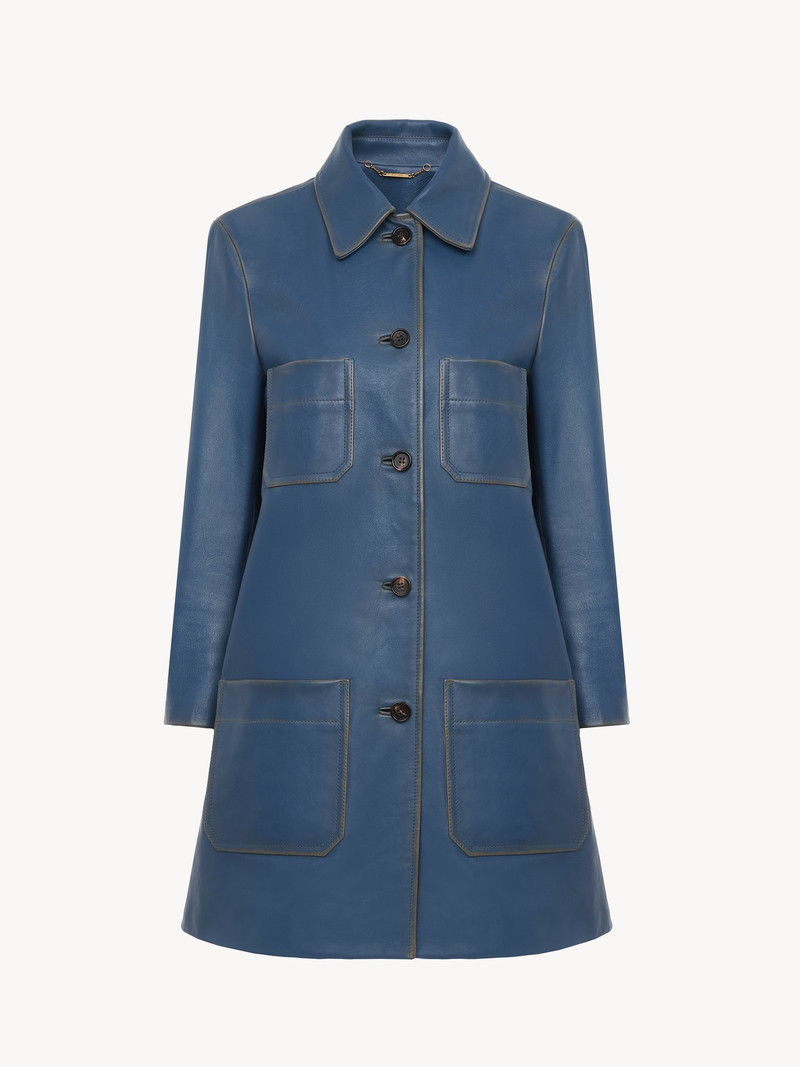 Chloé SINGLE-BREASTED COAT IN LEATHER outlook
