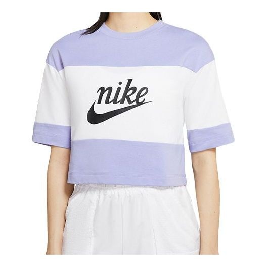 Nike Colorblock Version Round Neck Short Sleeve Tops Purple Light purple CK1302-100 - 1