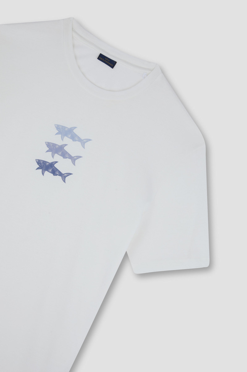 COTTON JERSEY T-SHIRT WITH SHARKS PRINT 5