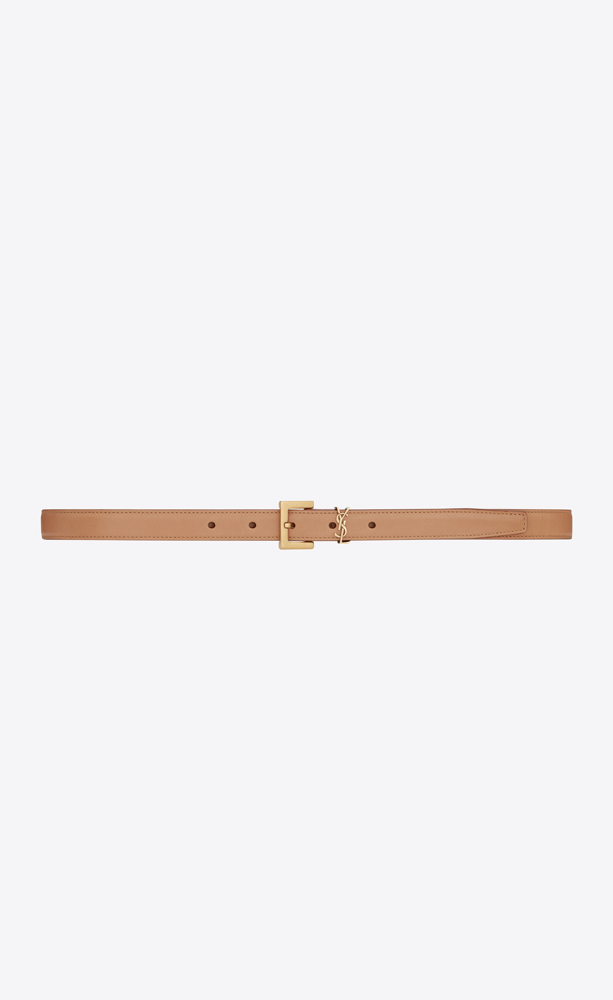 cassandre thin belt with square buckle in vegetable-tanned leather - 1