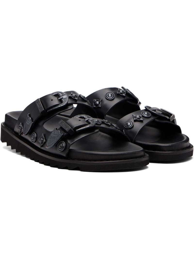 SSENSE Exclusive Black Buckle Sandals 4