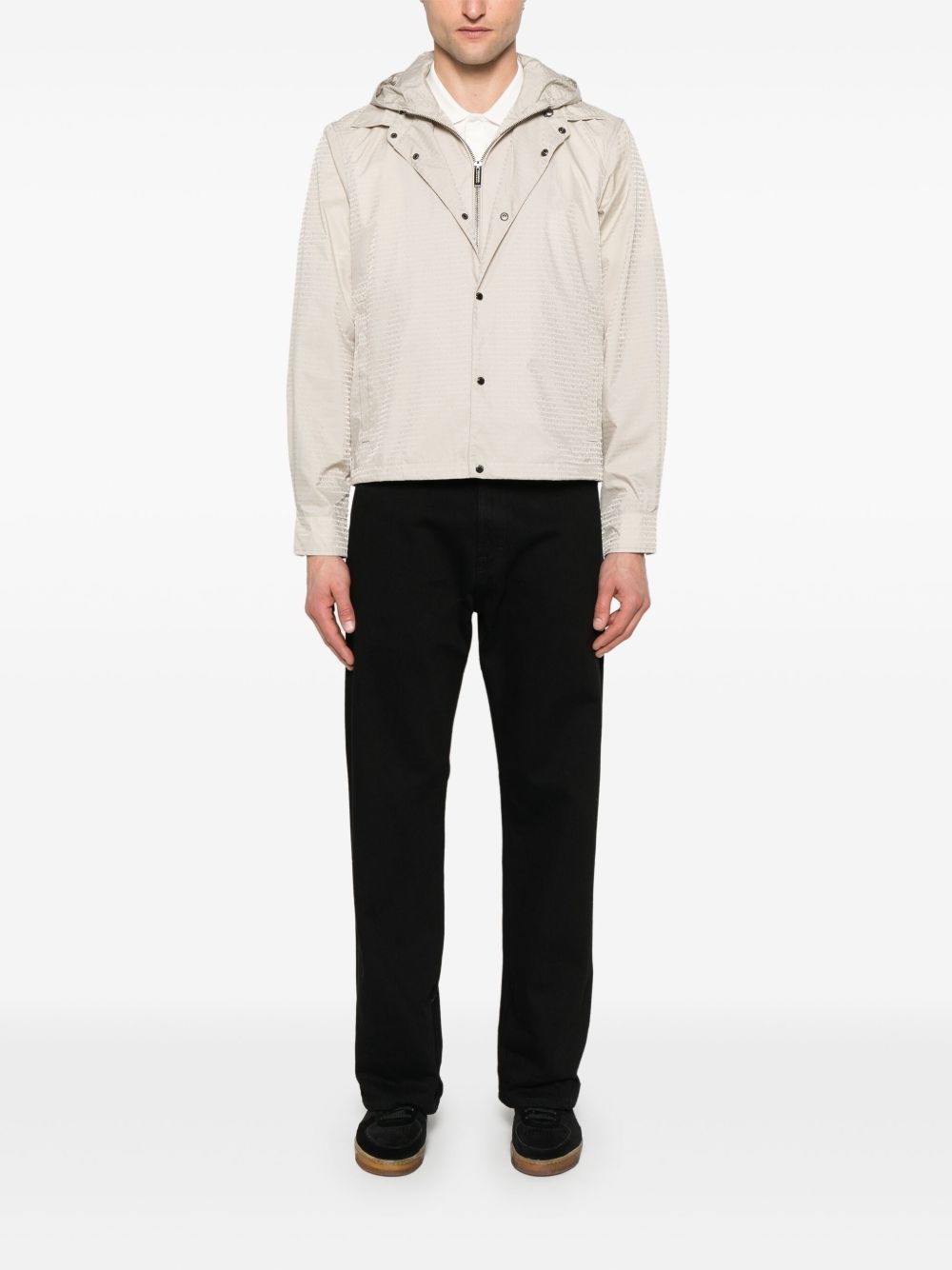 logo-pattern jacket - 2