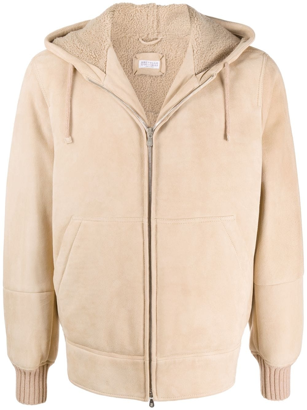 zipped drawstring hoodie - 1