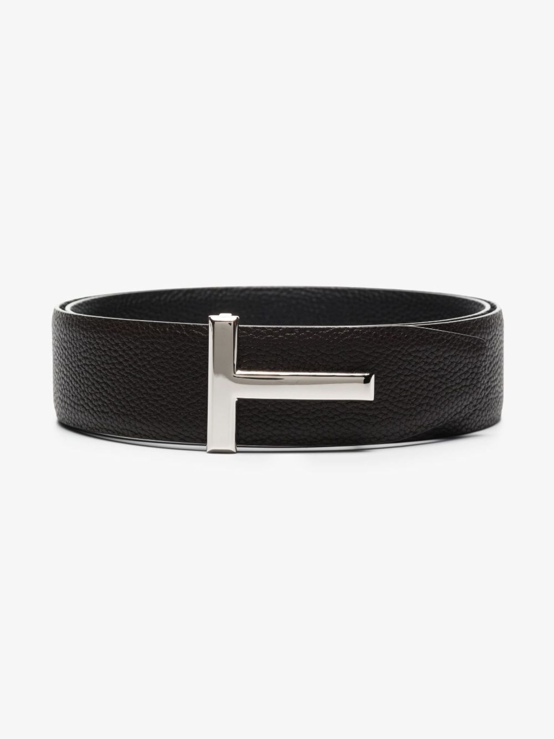 black T logo reversible leather belt - 1