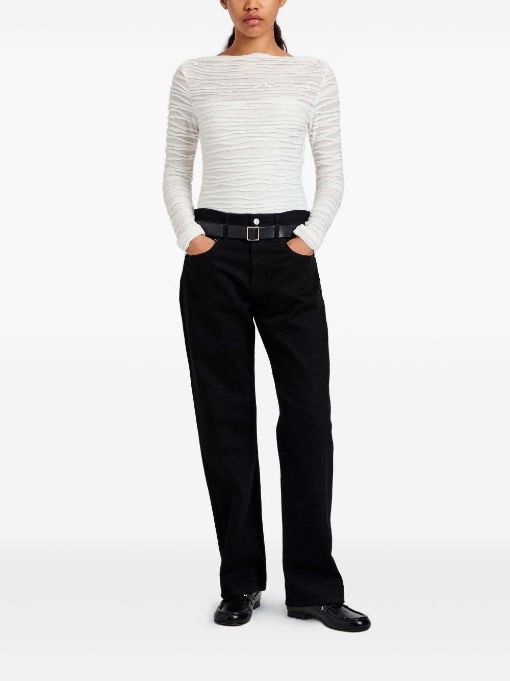 ruched long-sleeve top - 2