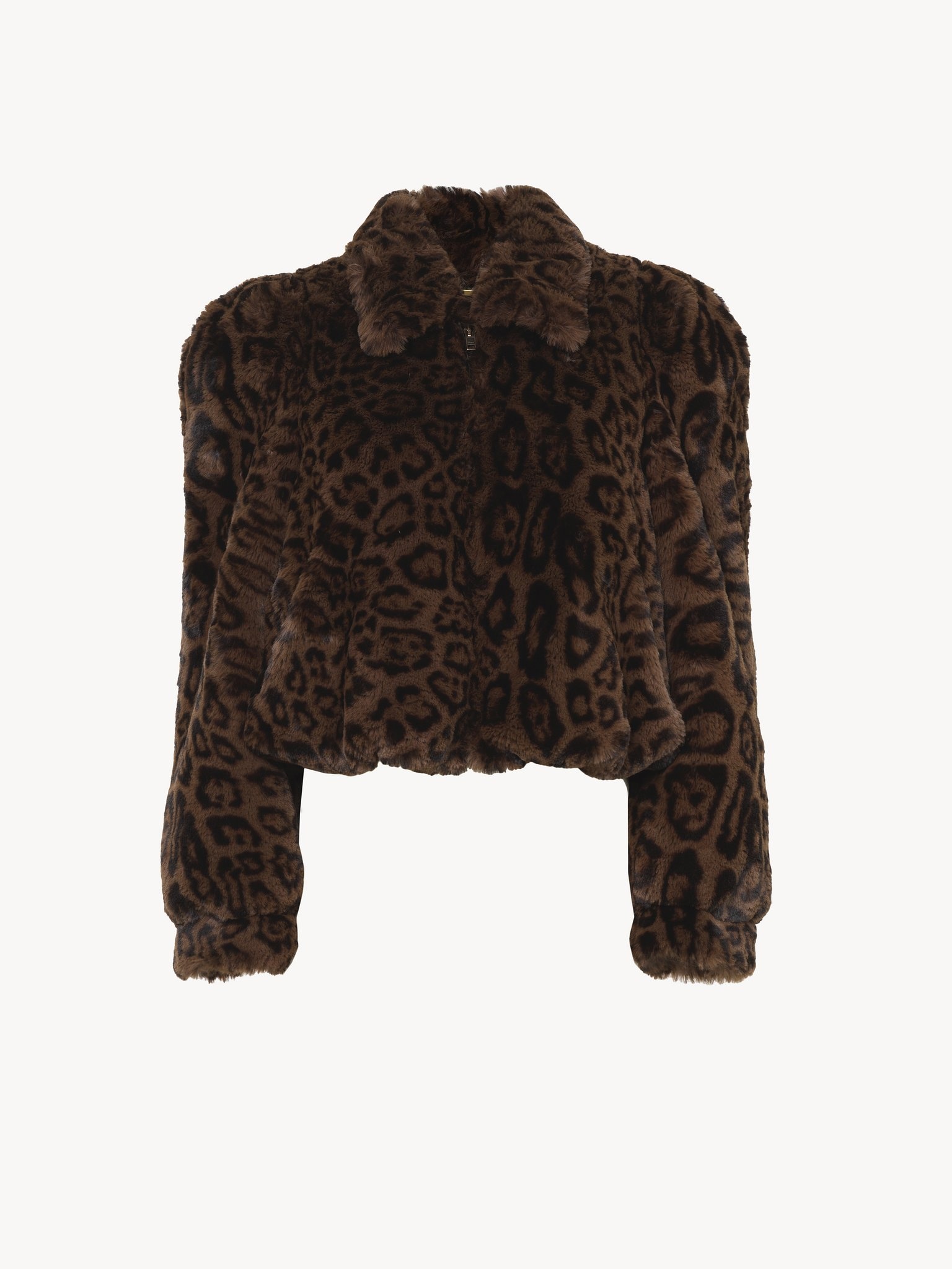 CROPPED BOMBER JACKET IN FAUX FUR - 2