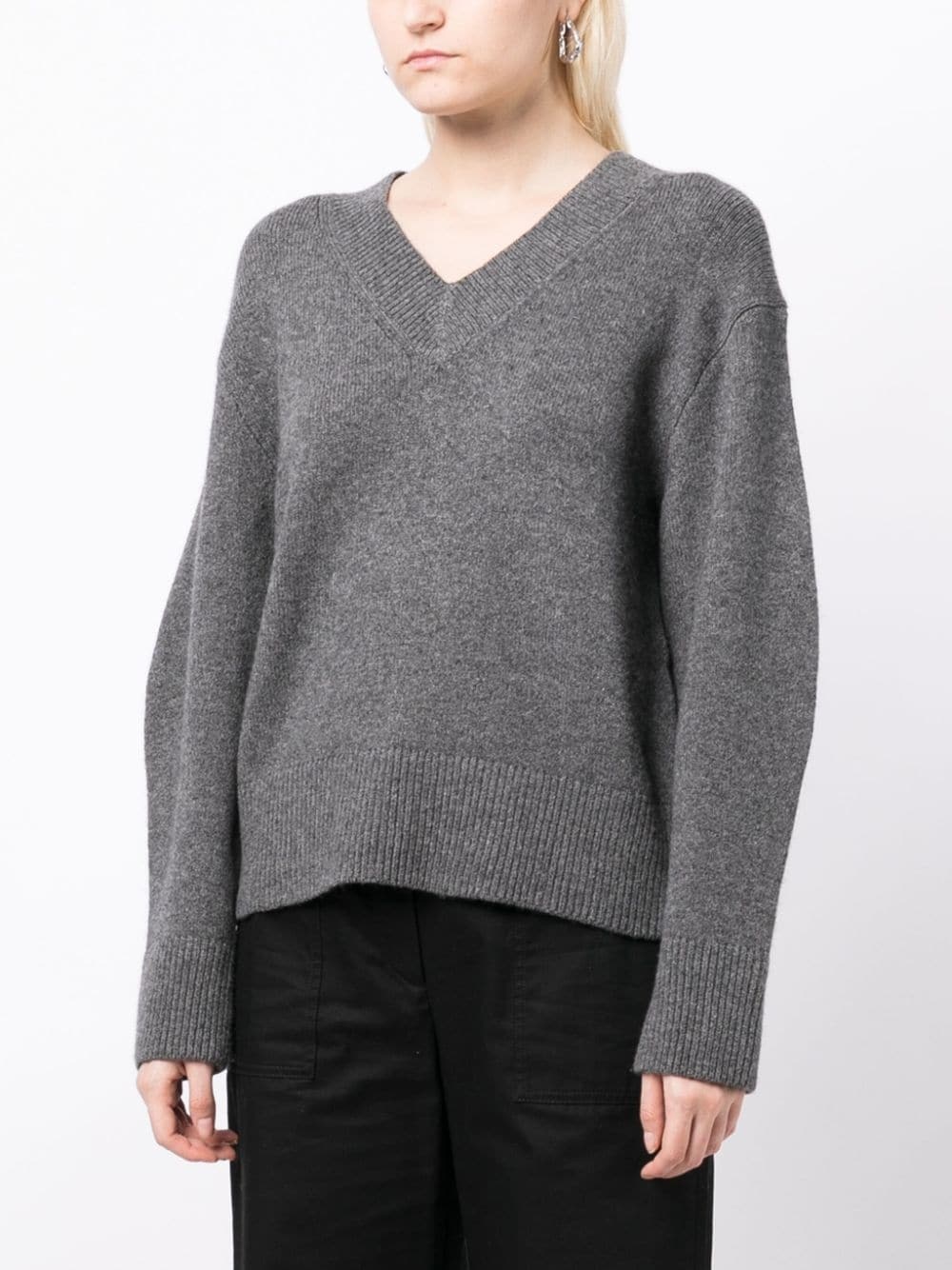 V-neck wool-blend jumper - 3