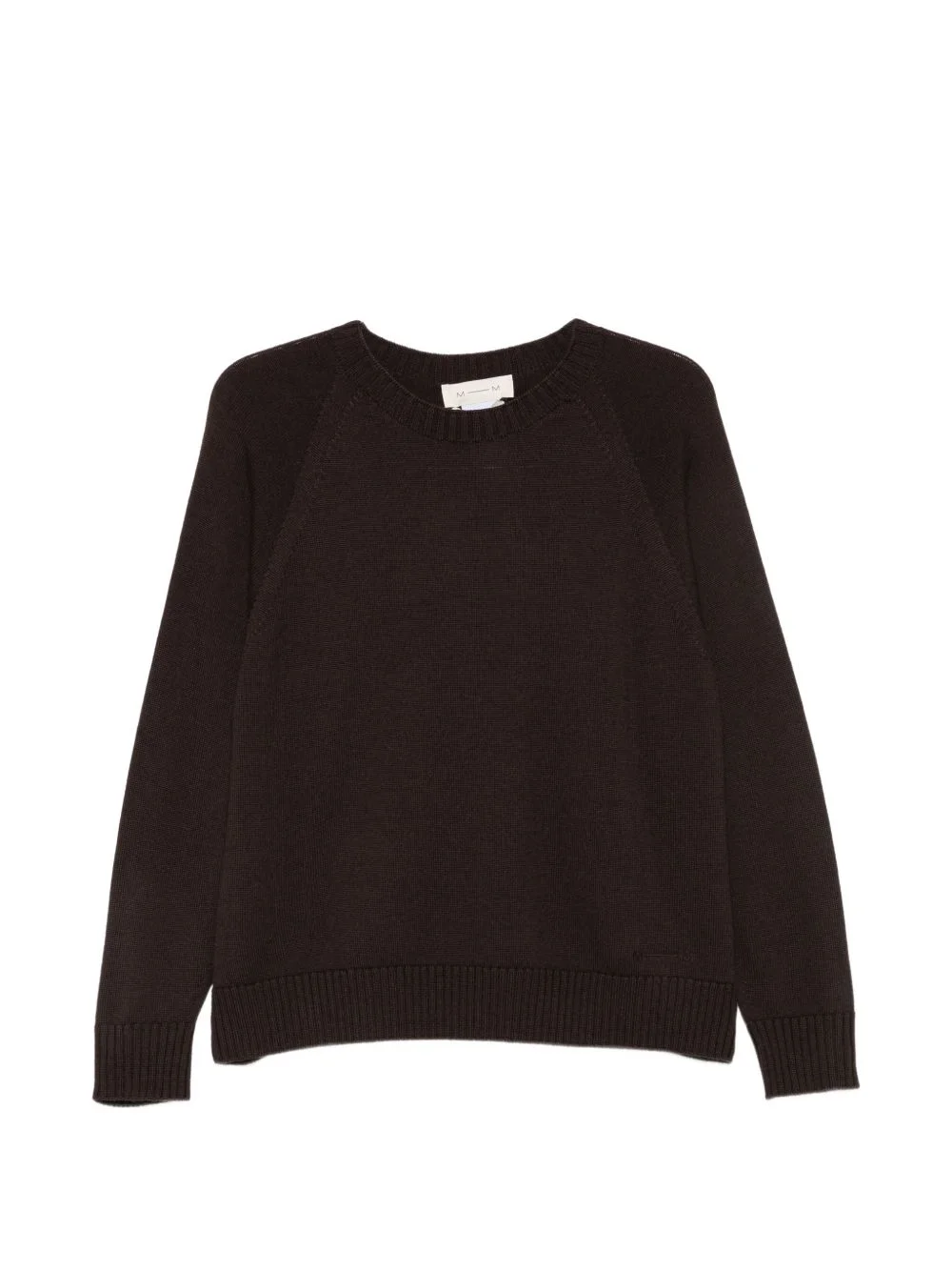 raglan-sleeve ribbed-trim sweater - 1