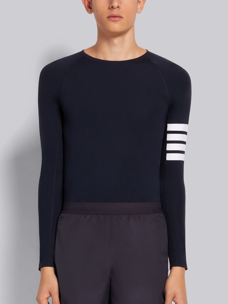 Navy Piece-dyed Interlock 4-Bar Compression Tee - 1