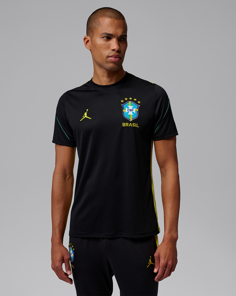 Brazil Strike Men's Jordan Dri-FIT Soccer Short-Sleeve Knit Top 1