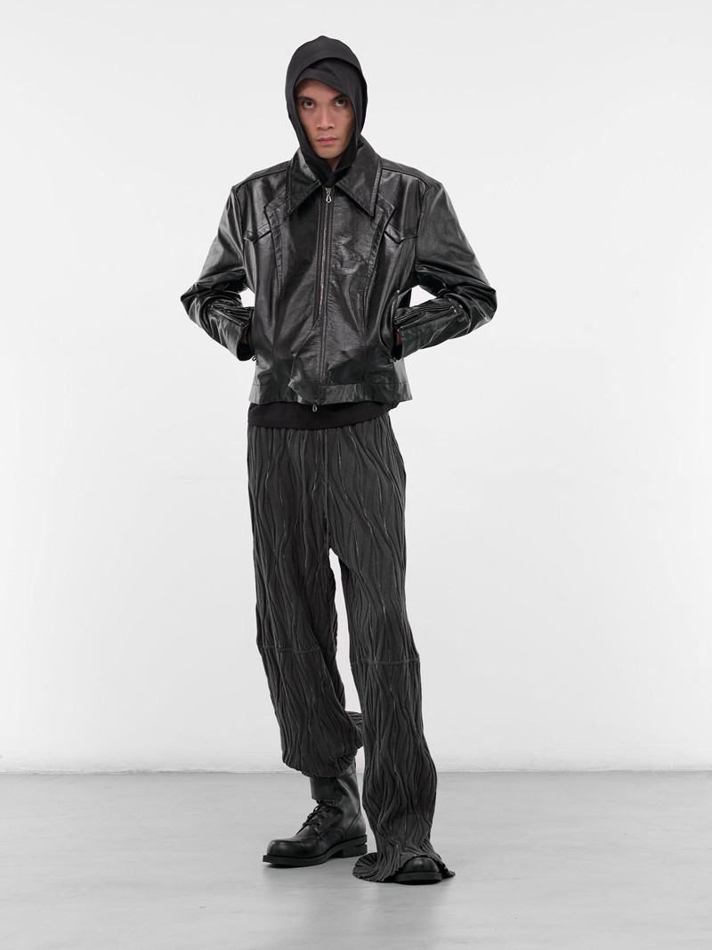 Kiko Kostadinov Black Kraner Leather Zip Jacket outlook