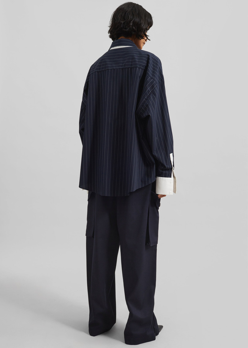 Lorna Shirt - Navy/White Pinstripe 9