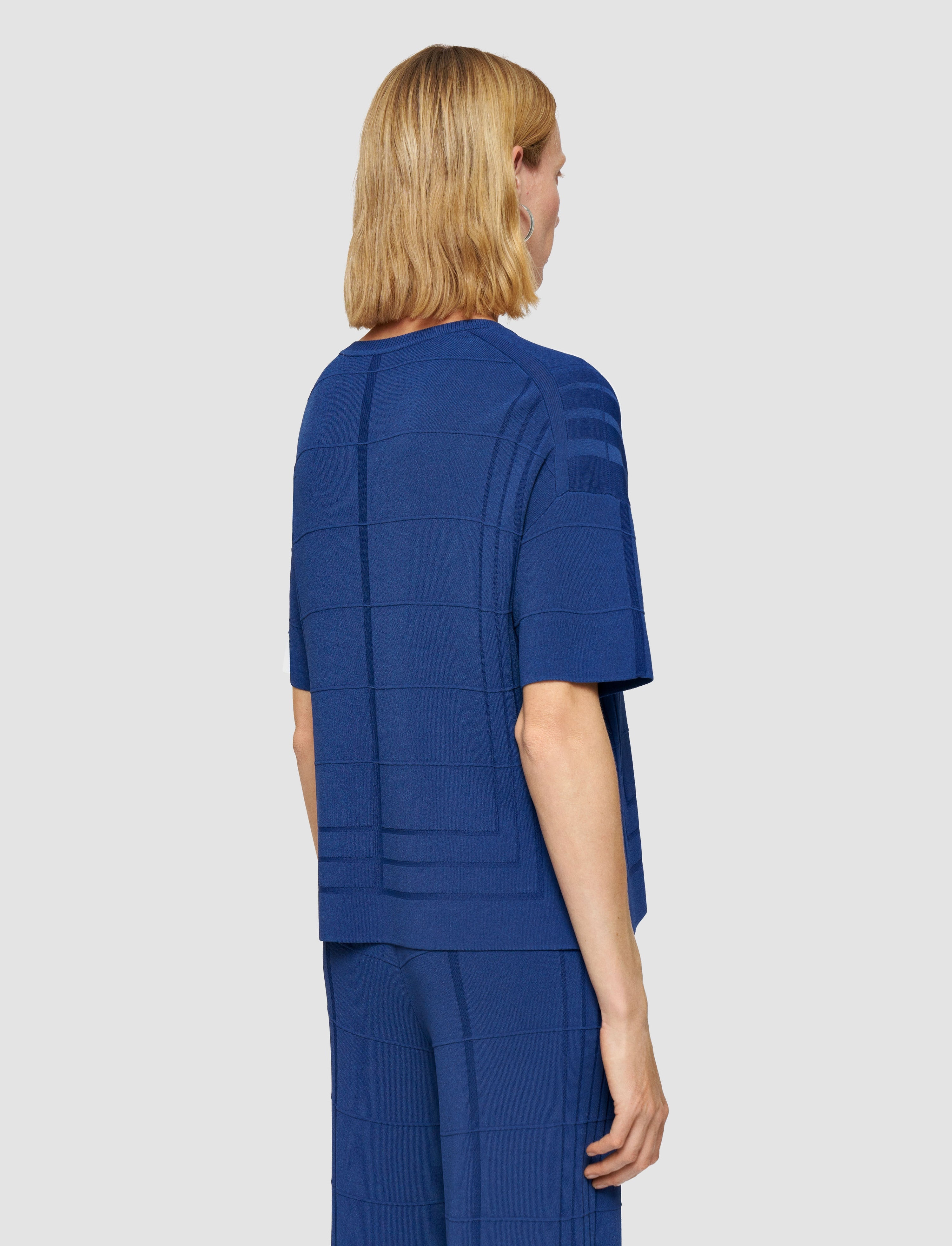 Viscose Grid Knit T-Shirt - 4