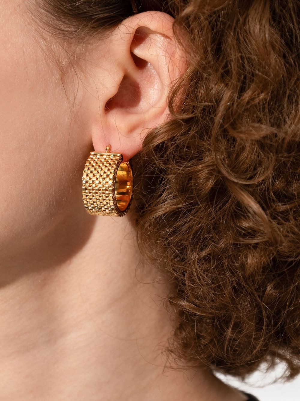 chain-link hoop earrings - 2