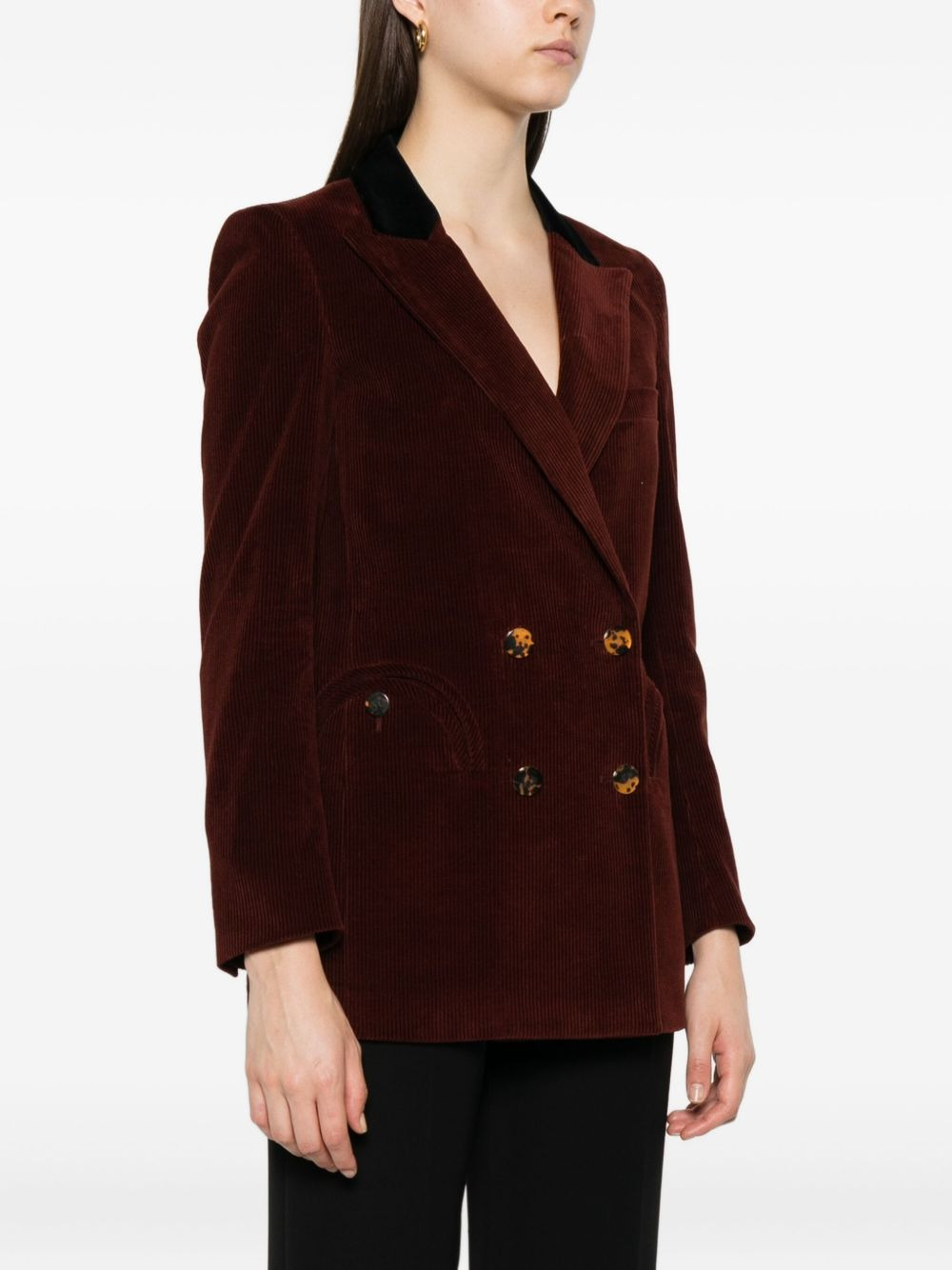 corduroy double-breasted jacket - 3