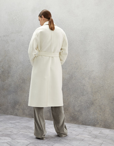 Brunello Cucinelli Hand-crafted coat in cashmere double cloth with monili outlook