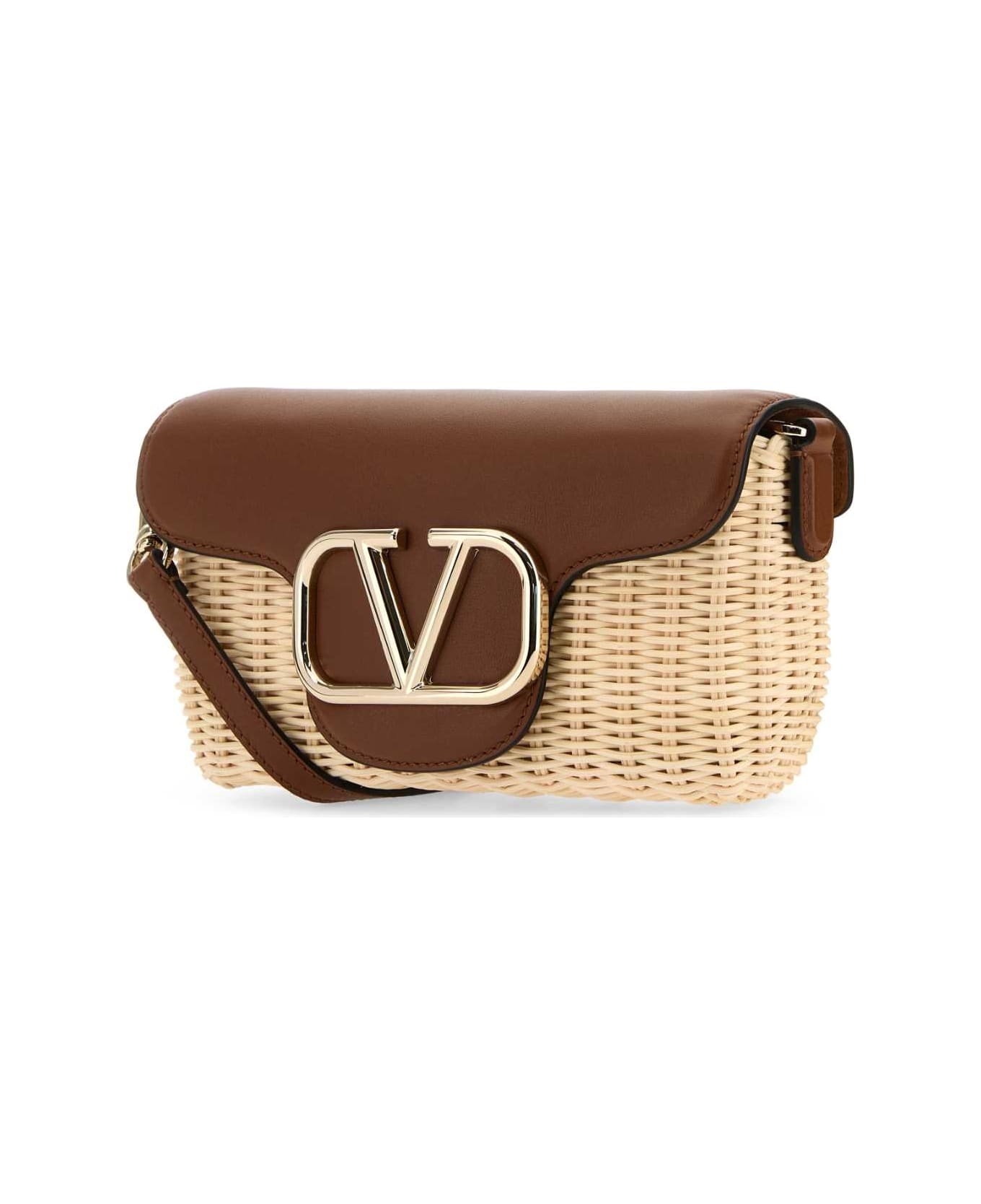 Two-tone Leather And Raffia Crossbody Bag - 2