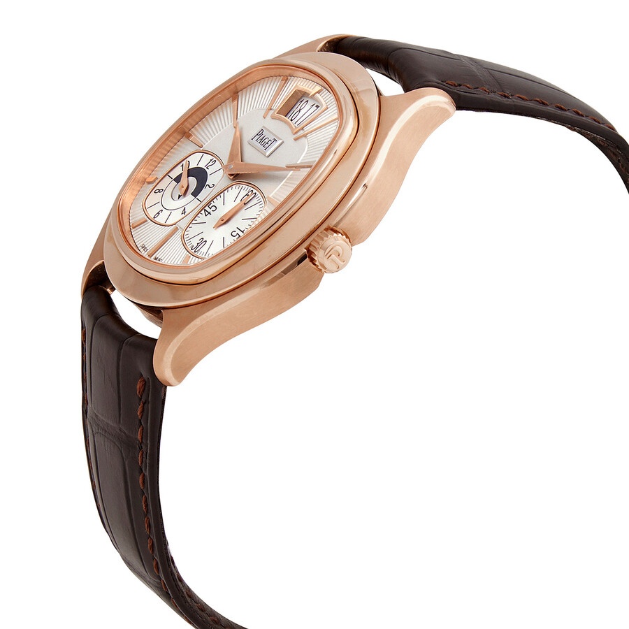Piaget Emperador Automatic Silver Dial Brown Leather Men's Watch G0A32017 - 2