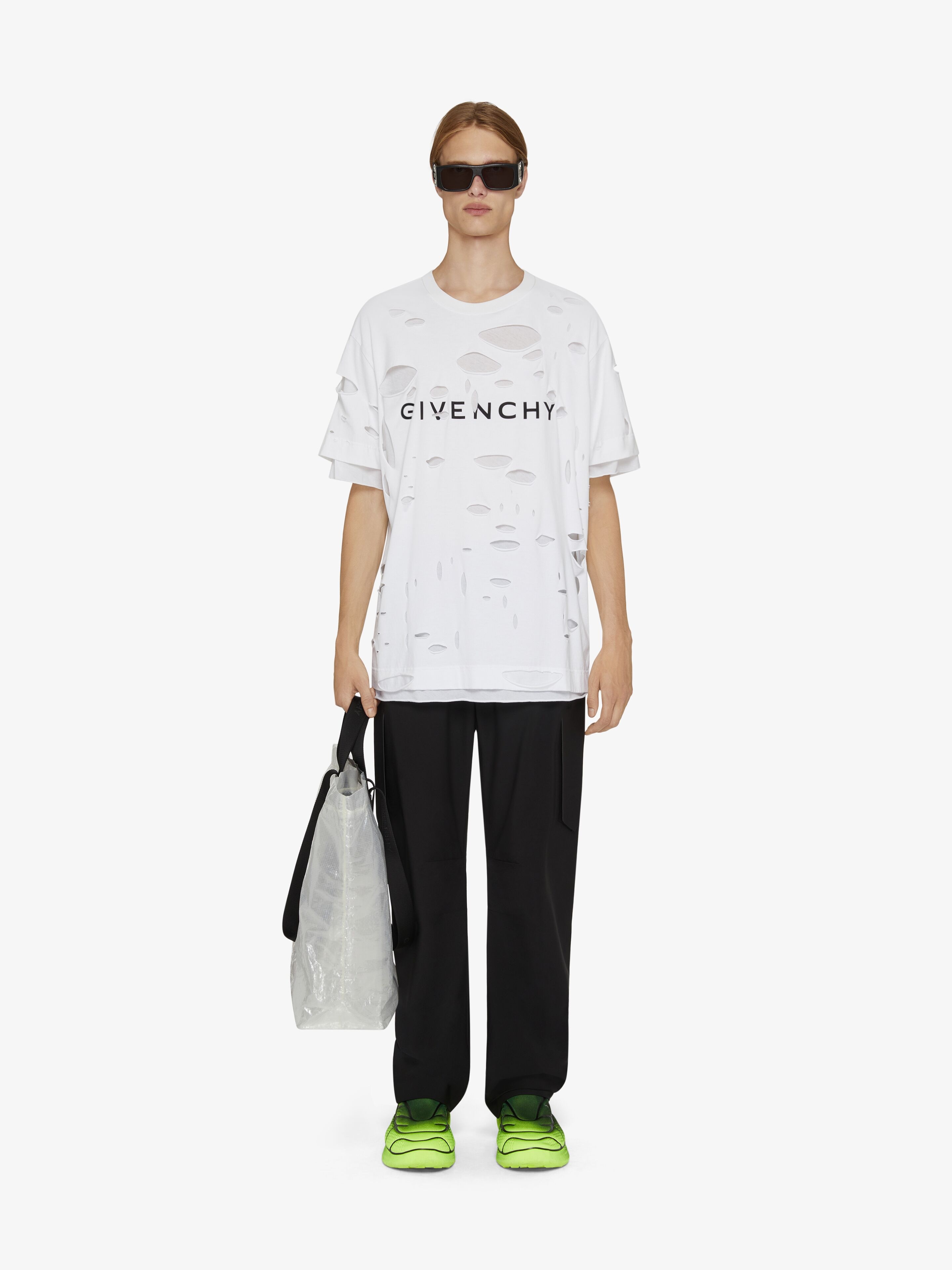 GIVENCHY OVERSIZED T-SHIRT IN COTTON WITH DESTROYED EFFECT - 2