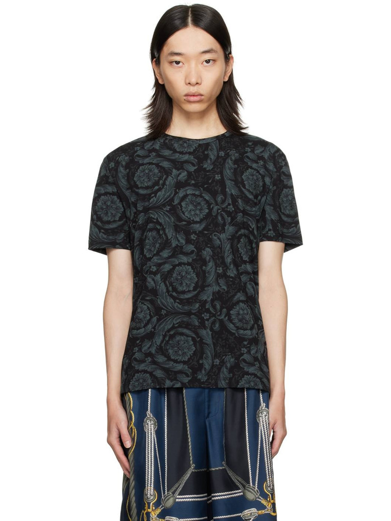 baroque-print cotton T-shirt - 1