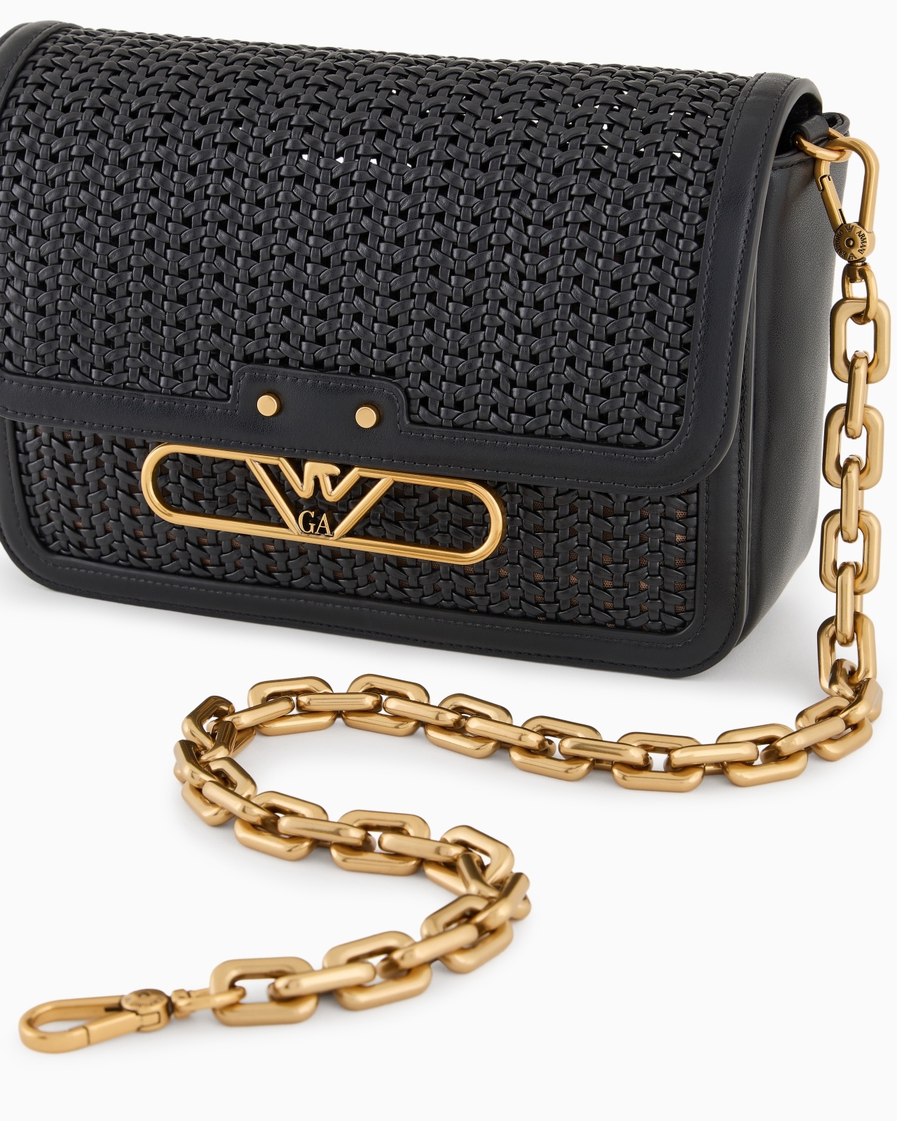 INTERWOVEN SHOULDER BAG WITH METAL EAGLE LOGO - 5