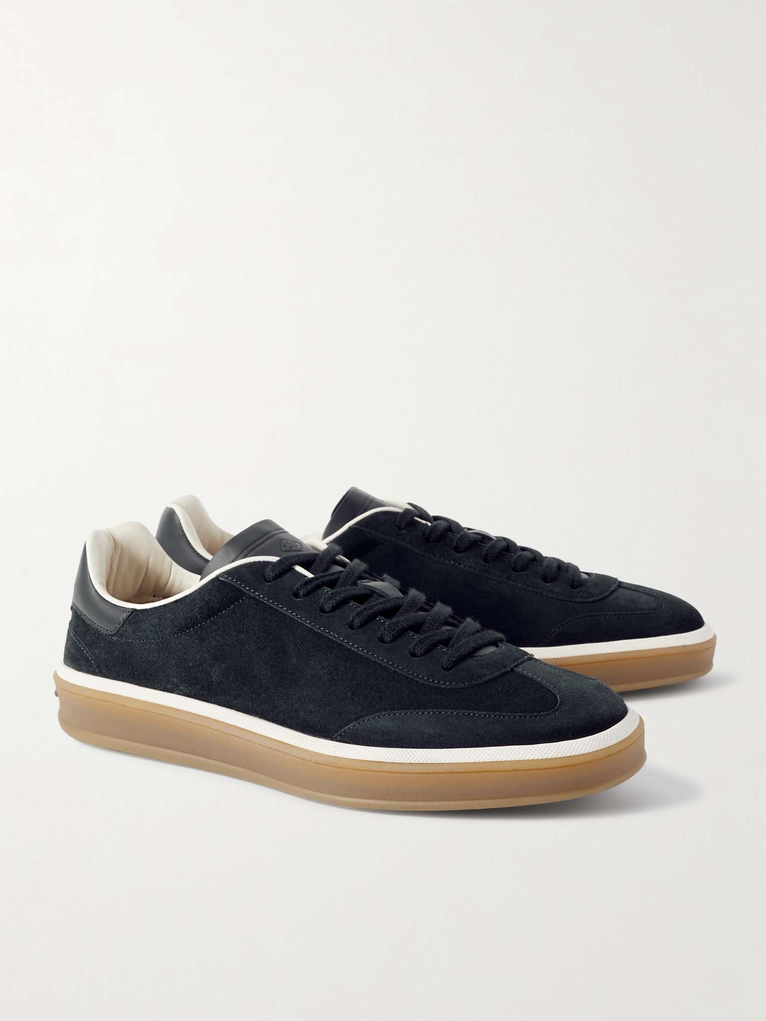 Tennis Walk Leather-Trimmed Suede Sneakers - 4