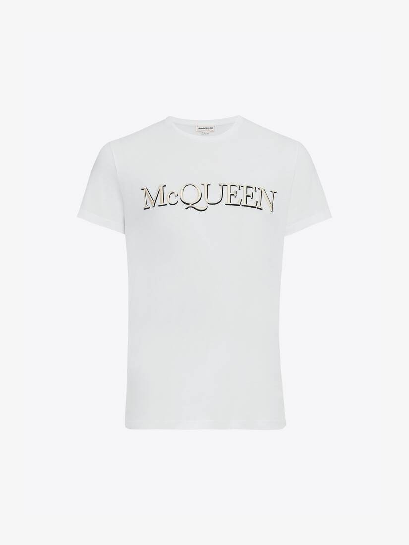 Mcqueen Embroidered T-shirt in White - 1