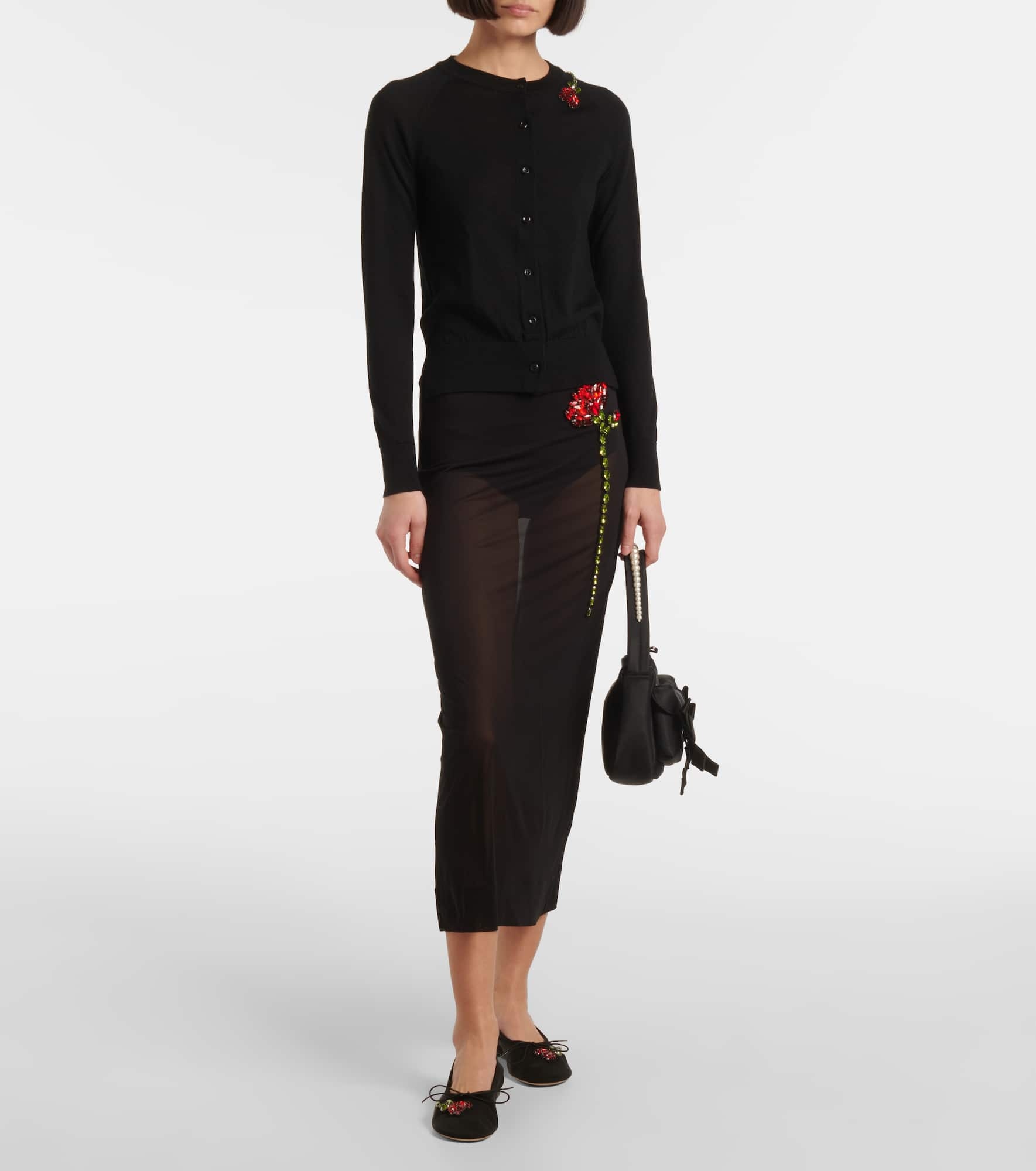 Embellished wool and silk cardigan - 2