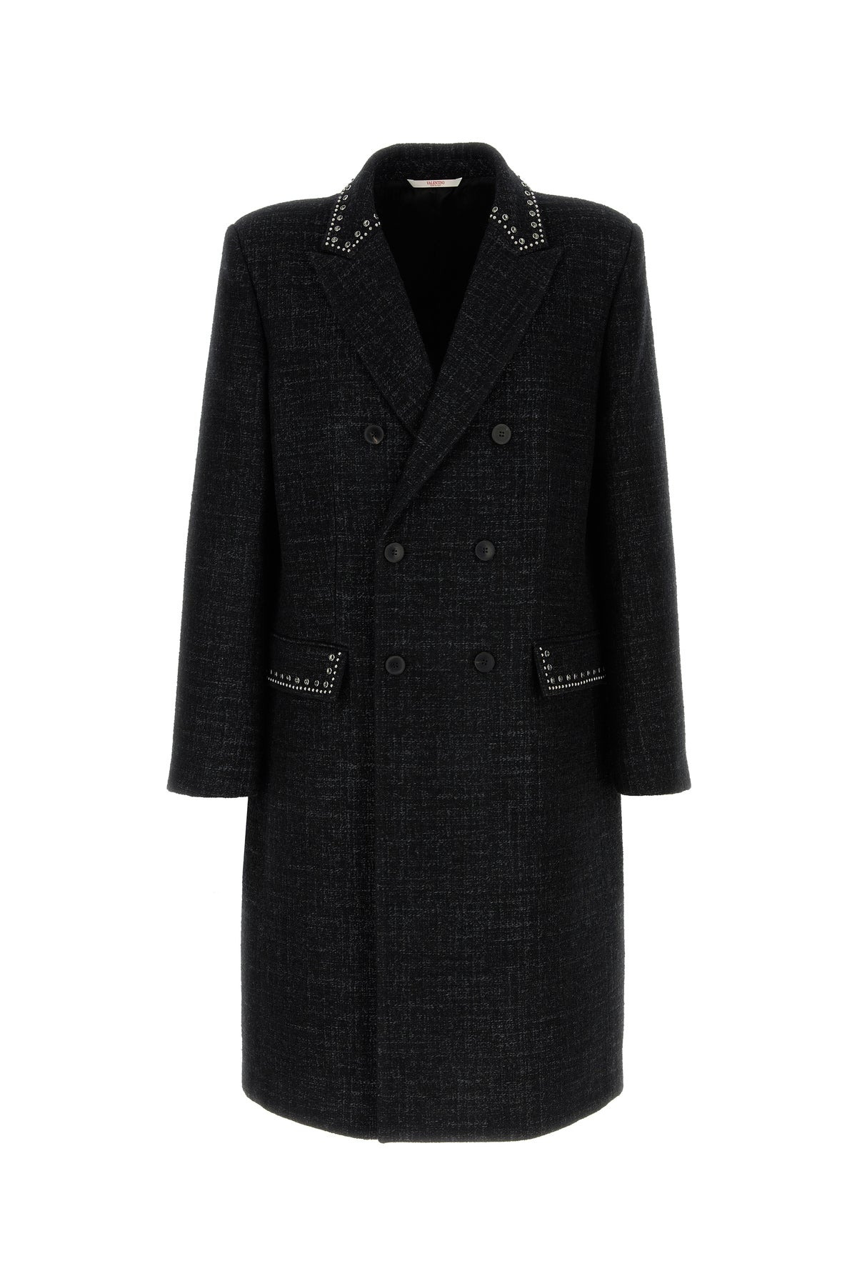 Melange black wool blend coat - 1