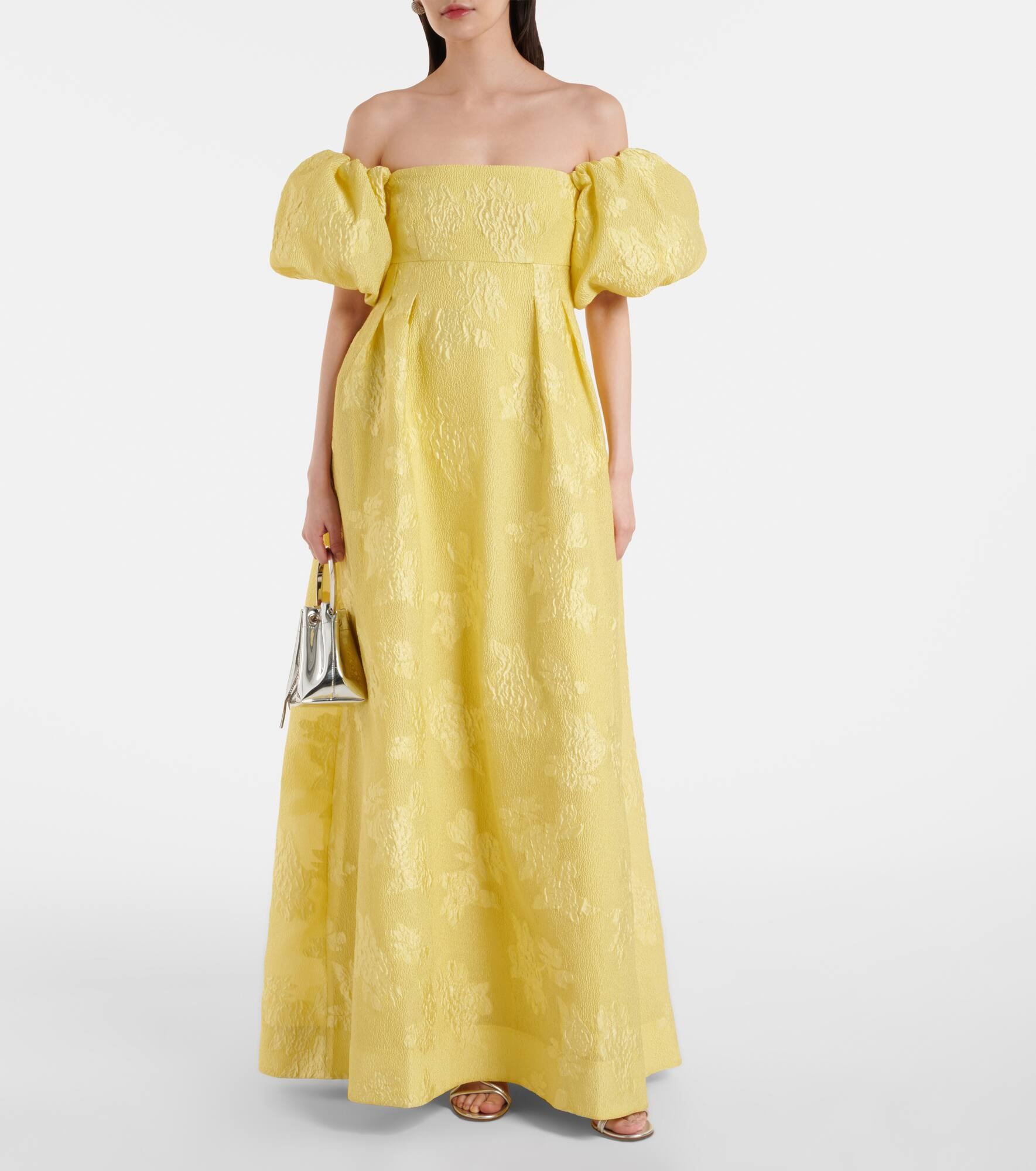 Benette off-shoulder brocade gown - 2