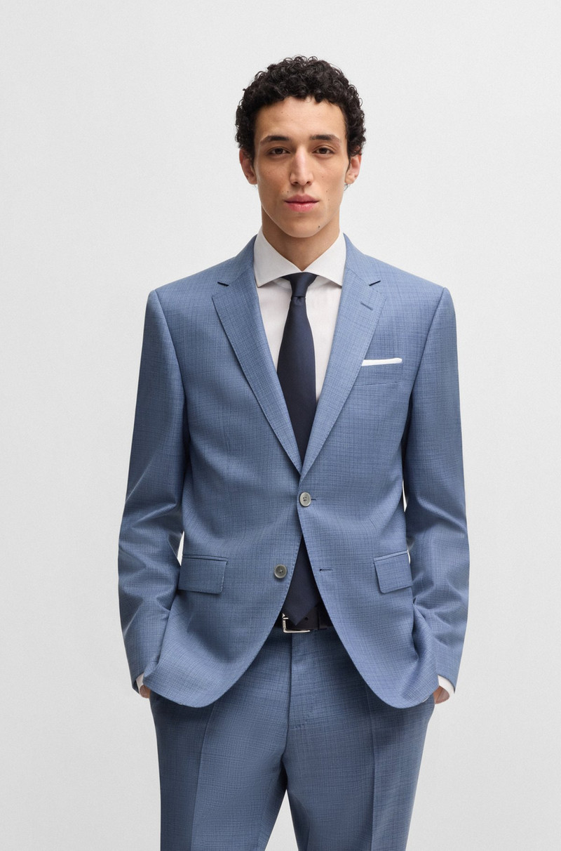 SLIM-FIT SUIT IN PATTERNED WOOL 2