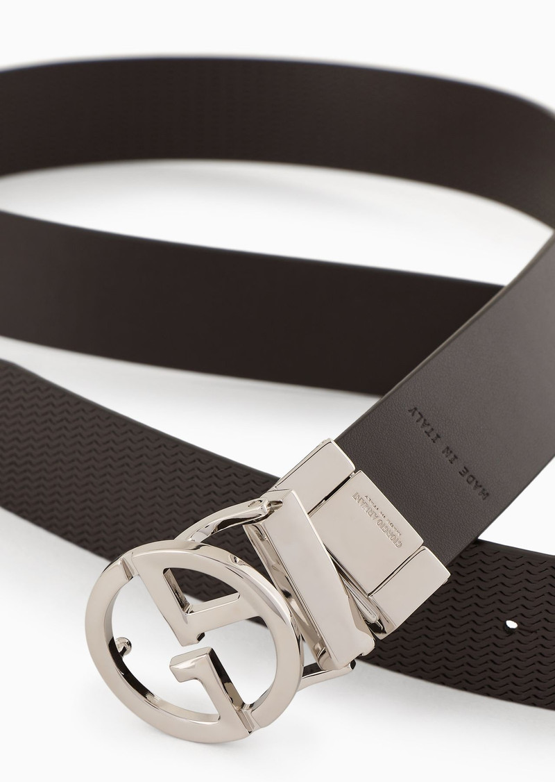 GIORGIO ARMANI Printed leather belt with logo outlook