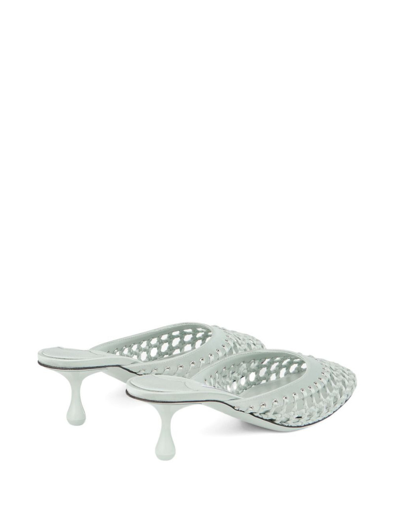 50mm Pixie woven leather studded mules 4