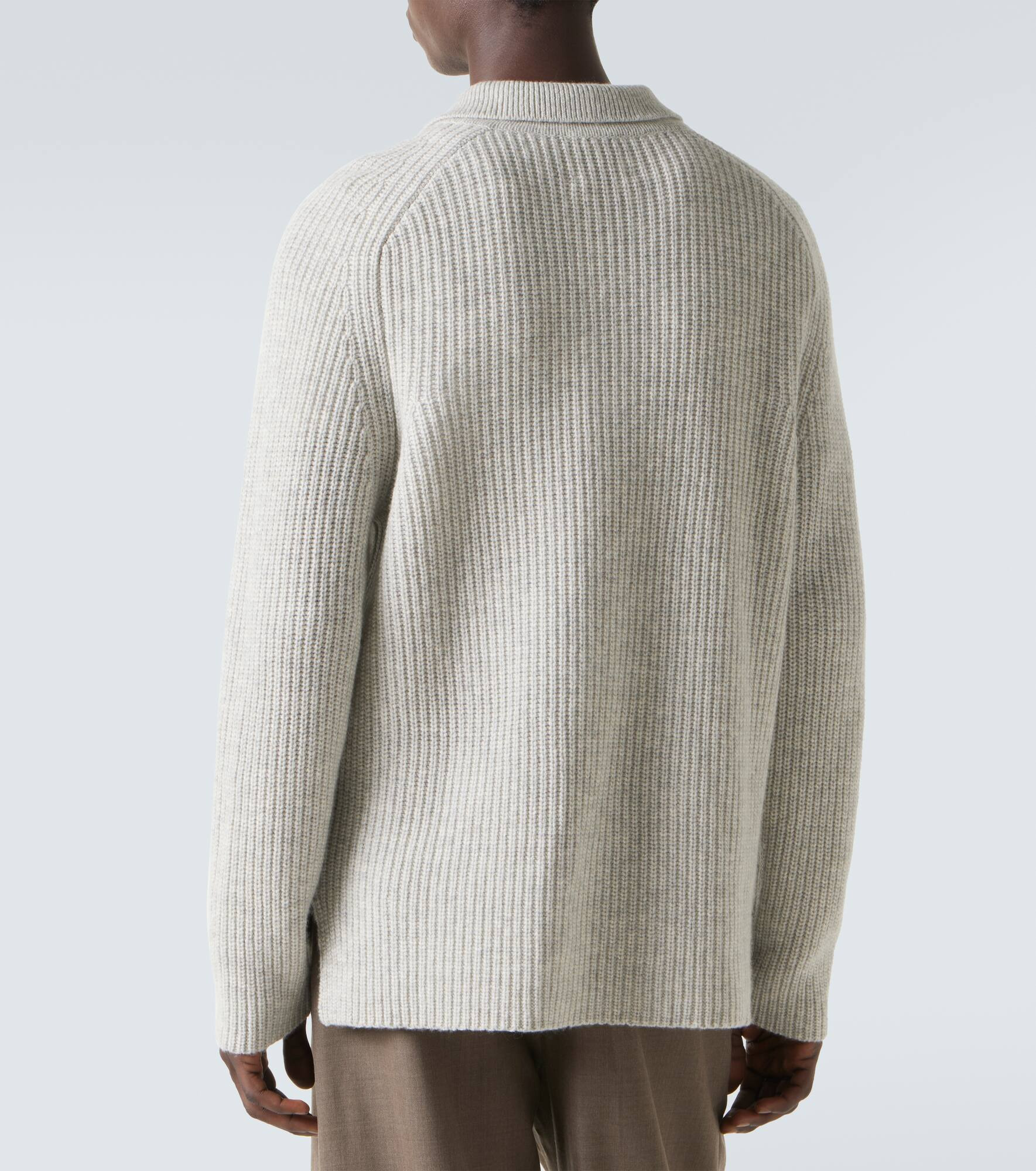 Wool and cashmere polo sweater - 4