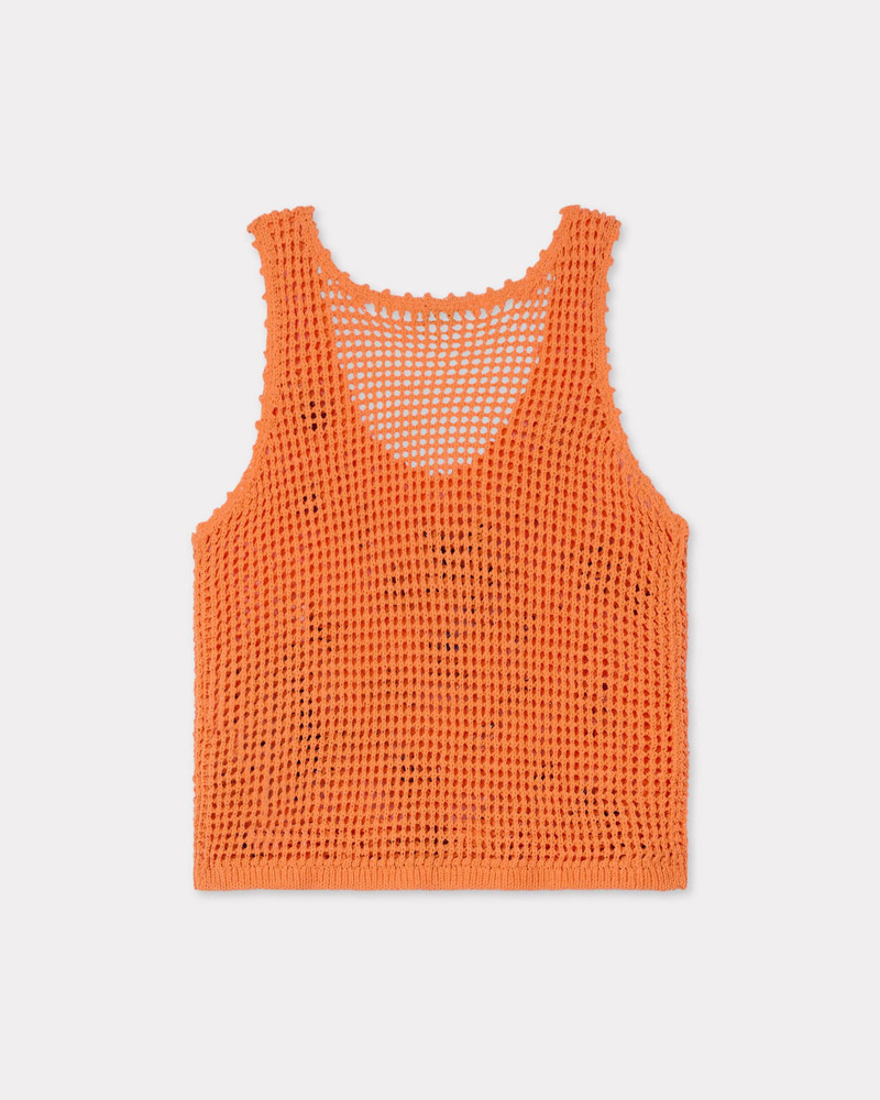KENZO Knitted tank top in cotton mesh outlook