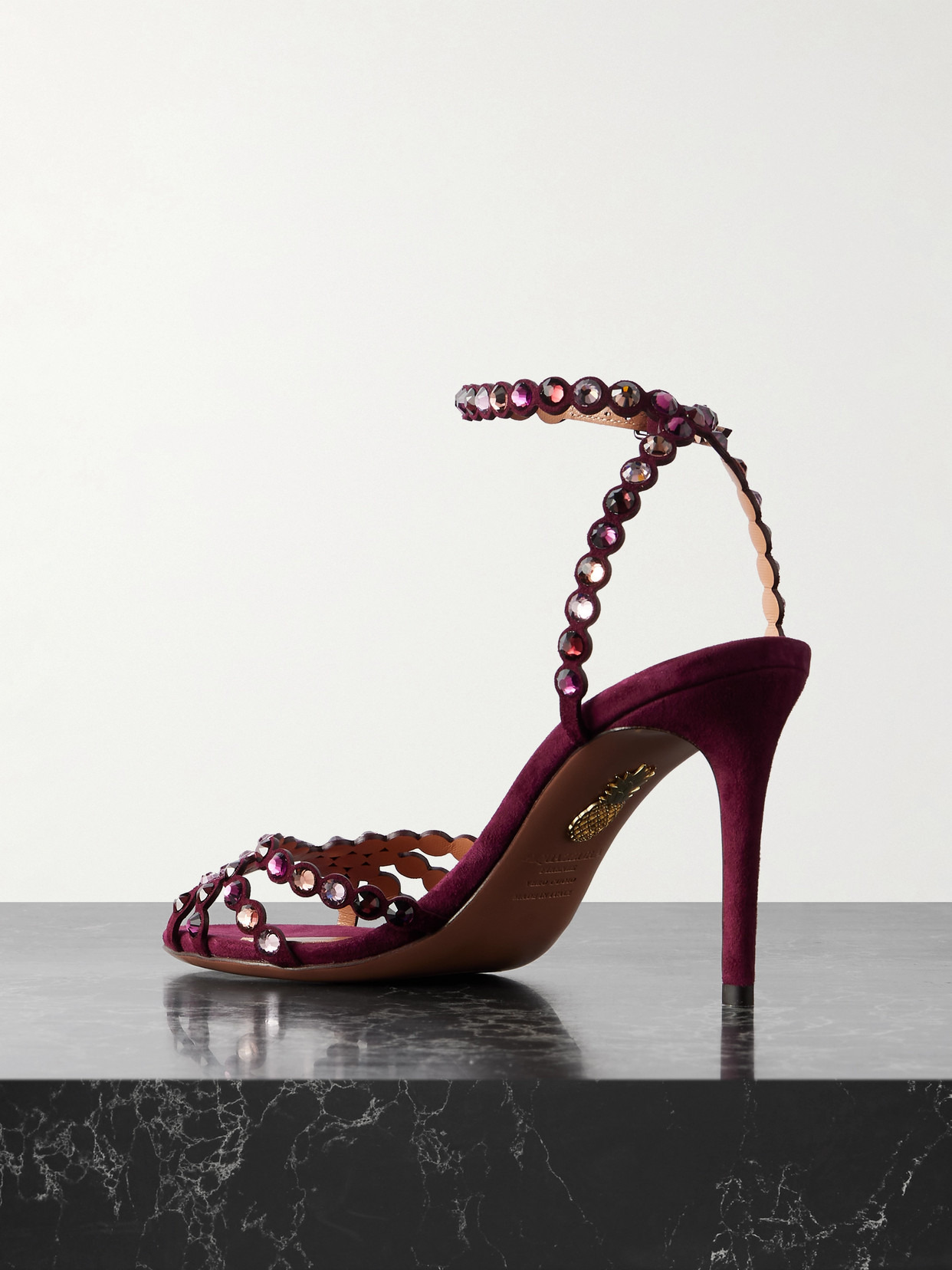 Tequila 85 Crystal-embellished Suede Sandals - 3