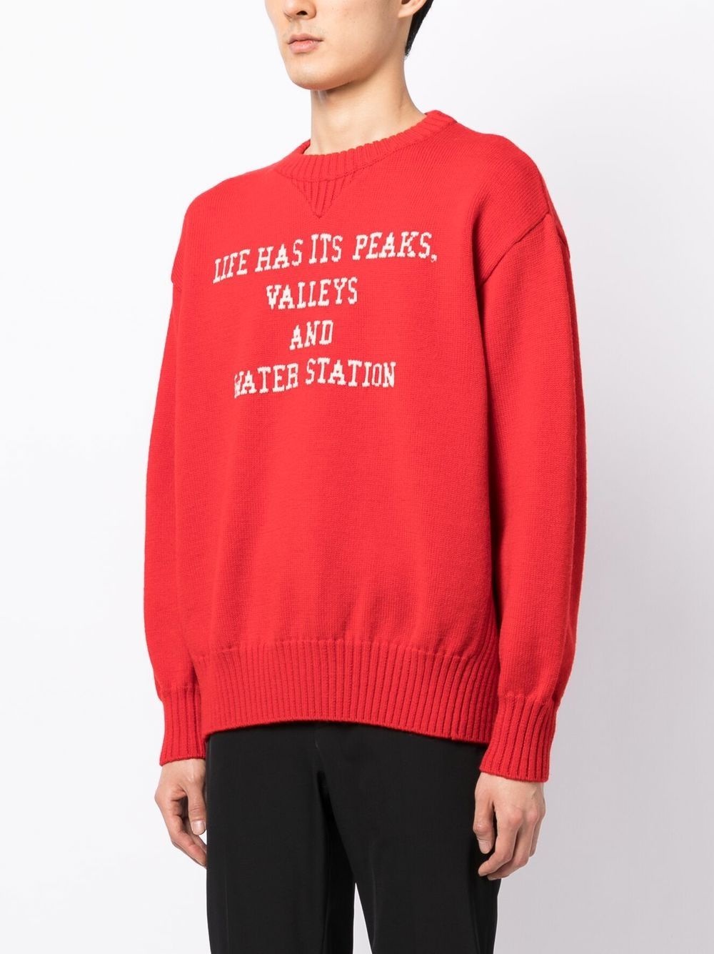 slogan-print wool jumper - 3