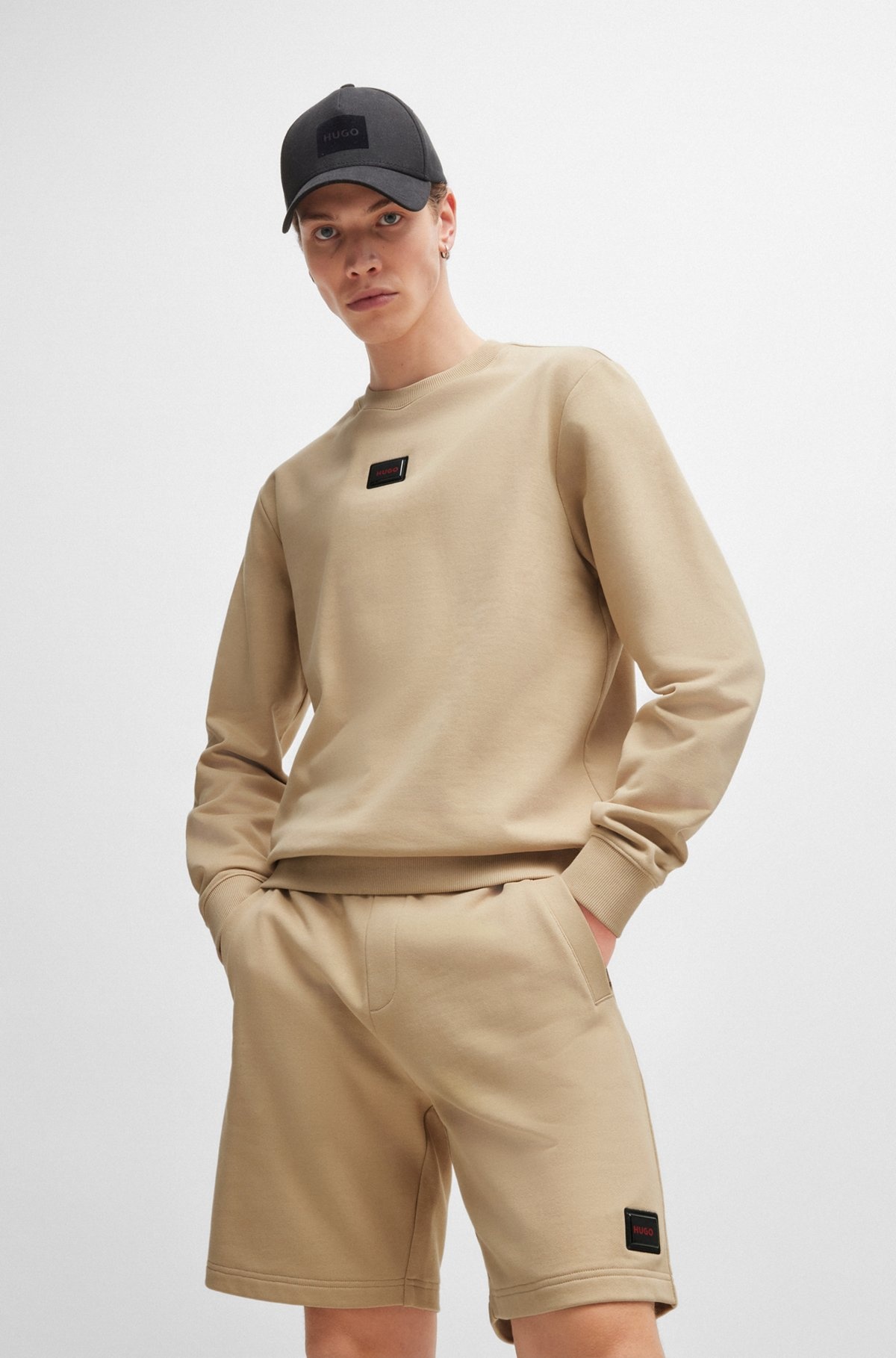 COTTON-TERRY REGULAR-FIT SWEATSHIRT WITH LOGO TRIM - 2